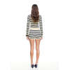 Customized New Classic Chic Casual Striped Slight V neck Soft Stretchy Woman's Blouse
