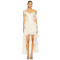 Romantic Floral Print Asymmetrical hem Off Shoulder Tiered Design Camisole Dress