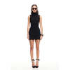 2025 Fashionable Slim High quality Sleeveless High neck Bodycon Woman's Mini Dress