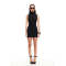 2025 Fashionable Slim High quality Sleeveless High neck Bodycon Woman's Mini Dress