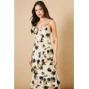 Customized High Quality V-neck Camisole Slim Open Back Floral Print Casual Dress