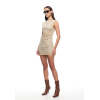 Exquisite 2025 New style Custom Logo Boat neckline Woman's Sleeveless Womna's Mini Dress