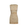Exquisite 2025 New style Custom Logo Boat neckline Woman's Sleeveless Womna's Mini Dress