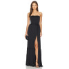 Hot Sale Sexy Black Strapless Off the Shoulder Backless High Waisted Split Hem Long Dress