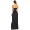 Hot Sale Sexy Black Strapless Off the Shoulder Backless High Waisted Split Hem Long Dress