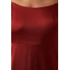 Elegant Women Square Camisole Off Shoulder High Waist Solid Color Evening Dress