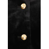 Black Velvet Stand Collar Sleeveless Top Gold Buttons Paired White Ruffled Chiffon Mini Skirt