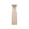 Fashionable Stylish 2025 New Design High Slim Button trims quality V neck Woman's Long Dress