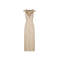 Fashionable Stylish 2025 New Design High Slim Button trims quality V neck Woman's Long Dress