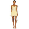 Elegant Women V-neck Halter Neckline Open Back Slim Solid Color Casual Mini Dress