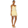 Elegant Women V-neck Halter Neckline Open Back Slim Solid Color Casual Mini Dress