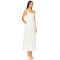 Hot Sale White Embroidered Lace Square Neck Sleeveless Ajustable Shoulder Straps Midi Dress