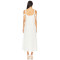 Hot Sale White Embroidered Lace Square Neck Sleeveless Ajustable Shoulder Straps Midi Dress
