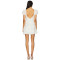 Elegant  V-neck Puff Sleeve Open Back Ruffle Tight Waist Floral Embroider Tiered Skirt