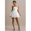 Cute Women Summer Sleeveless Bandeau Neckline High Waist Solid Color Puff Ball Skirt