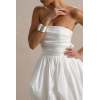 Cute Women Summer Sleeveless Bandeau Neckline High Waist Solid Color Puff Ball Skirt