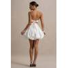 Cute Women Summer Sleeveless Bandeau Neckline High Waist Solid Color Puff Ball Skirt