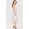 Fashionable Square Neckline Button Placket Open Back Mid-Waist Polka-Dot Print Dress