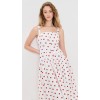 Fashionable Square Neckline Button Placket Open Back Mid-Waist Polka-Dot Print Dress