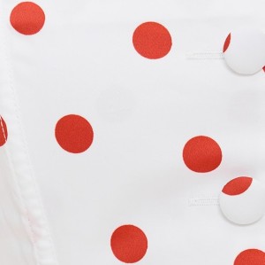 Fashionable Square Neckline Button Placket Open Back Mid-Waist Polka-Dot Print Dress