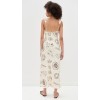 Sample Cute V-Neck Camisole Lace Trim Slim Cut Out Pasta Print Casual Dress