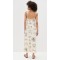 Sample Cute V-Neck Camisole Lace Trim Slim Cut Out Pasta Print Casual Dress