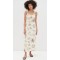 Sample Cute V-Neck Camisole Lace Trim Slim Cut Out Pasta Print Casual Dress