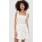 Cute Women Summer Square Neckline Open Back Allover Cocktail Embroidery Casual Dress