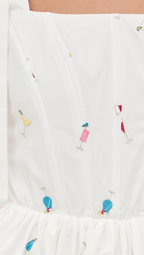 Cute Women Summer Square Neckline Open Back Allover Cocktail Embroidery Casual Dress