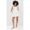 Cute Women Summer Square Neckline Open Back Allover Cocktail Embroidery Casual Dress