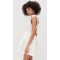 Cute Women Summer Square Neckline Open Back Allover Cocktail Embroidery Casual Dress