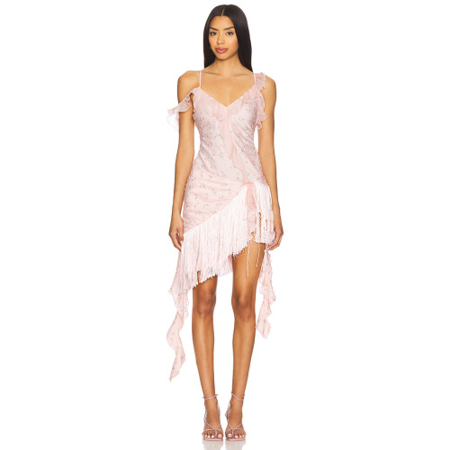 Elegant  V-neck Sexy Camisole Backless Exquisite Fashionable Woman's Midi Dress