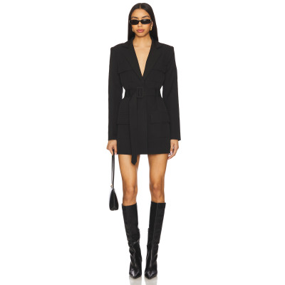 High quality Fashionable Customized Deep v neck Long sleeve Woman's Blazer Dress
