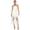 2025 Hot Sale Sexy Elegant Summer Strapless Lace Paneled Mermaid Midi Women Dress