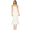 Elegant Strapless Three Dimensional Flower Embellishments Mermaid Silhouette  Midi Dress