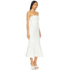 Elegant Strapless Three Dimensional Flower Embellishments Mermaid Silhouette  Midi Dress