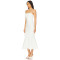 Elegant Strapless Three Dimensional Flower Embellishments Mermaid Silhouette  Midi Dress