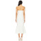 Elegant Strapless Three Dimensional Flower Embellishments Mermaid Silhouette  Midi Dress