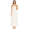 Hot Sale Stylish Elegant Strapless Ruched detailed Slim fit White Maxi Dress for Women