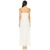 Hot Sale Stylish Elegant Strapless Ruched detailed Slim fit White Maxi Dress for Women