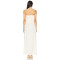 Hot Sale Stylish Elegant Strapless Ruched detailed Slim fit White Maxi Dress for Women