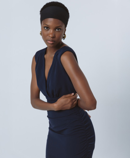 Women's Fashion V-Neck Sleeveless Open Back Slim Hip Wrap Solid Color Casual Dress