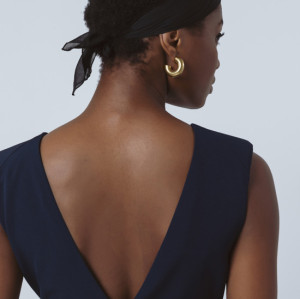 Women's Fashion V-Neck Sleeveless Open Back Slim Hip Wrap Solid Color Casual Dress