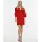 Fashionable V-Neck Puffed Sleeves 3/4 With Elastic Cuffs Cut Out High Waist Dress