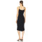 Elegant Black Knitted Sling Style Scalloped Neckline Hem Open back Design Dress for Women