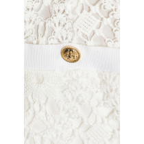 Sweet Exquisite Best selling Sling style White Lace Gold toned Buttons  Mini Dress for Women