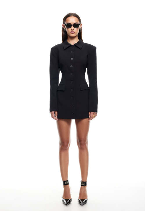 Ladies High quality Hot sale Customized Woman's Blazer style Button trims Mini Dress