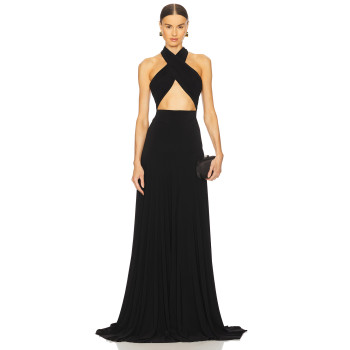 Ladies Halter-neck Backless Sleeveless Fashionable High quality Sexy Woman's Maxi Dress
