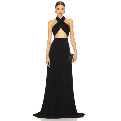 Ladies Halter-neck Backless Sleeveless Fashionable High quality Sexy Woman's Maxi Dress