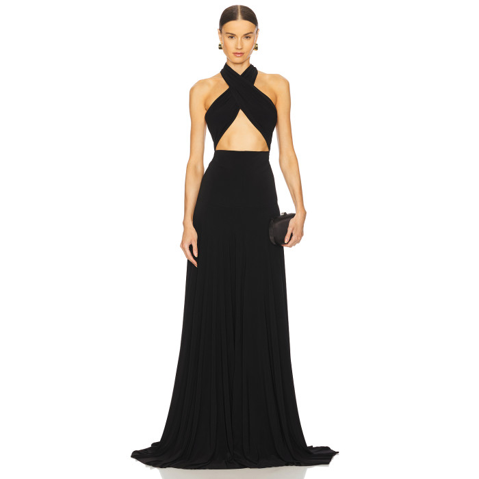 Ladies Halter-neck Backless Sleeveless Fashionable High quality Sexy Woman's Maxi Dress